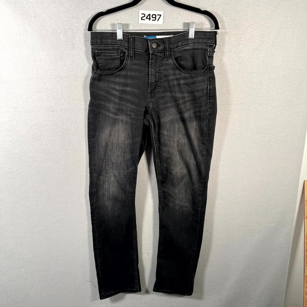 Old Navy Jeans Mens 30x30 Black Denim Stretch Dark Wash 360 Stretch Straight Leg